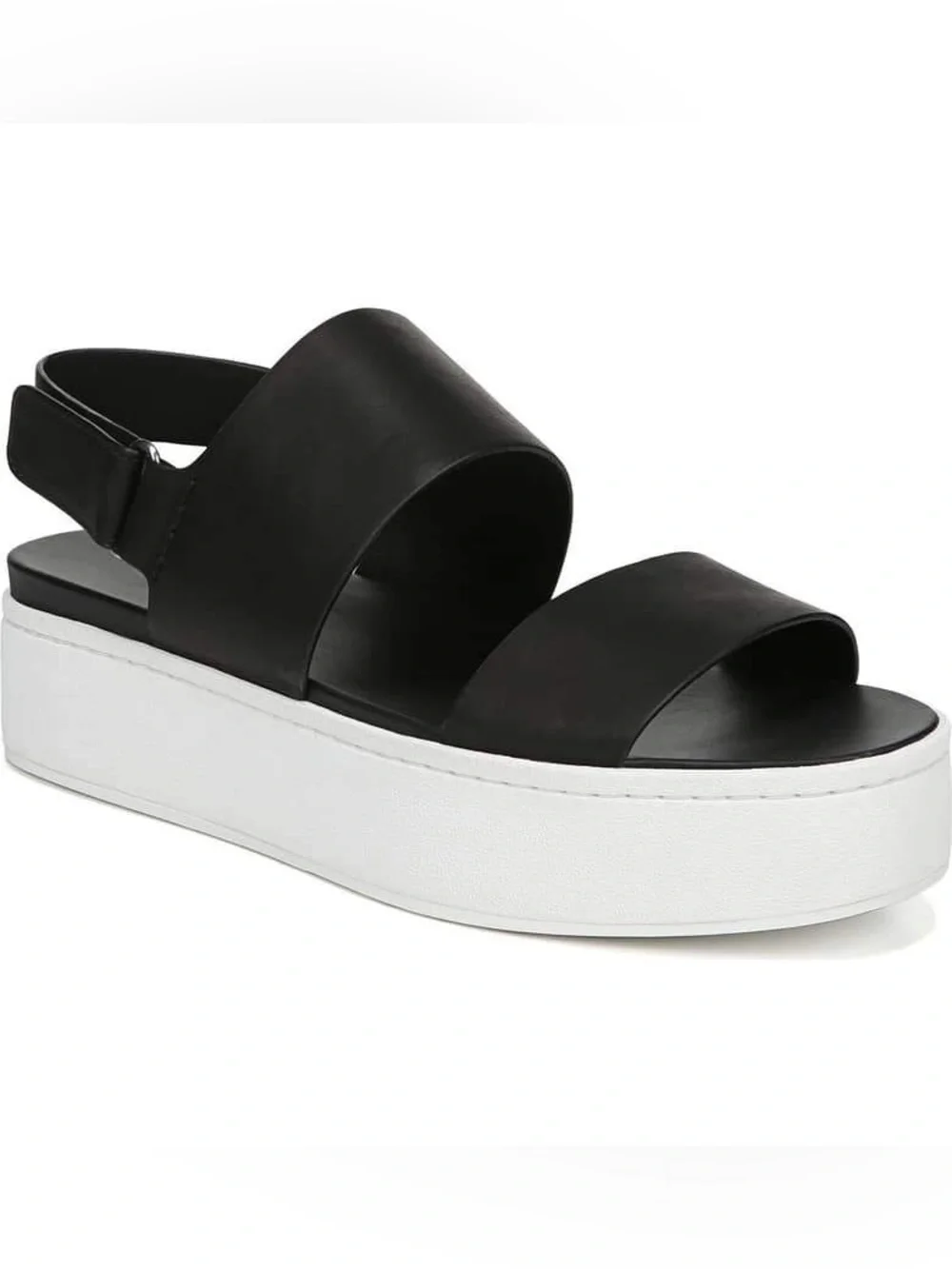 VINCE Westport Black Platform Sandals with White Sole